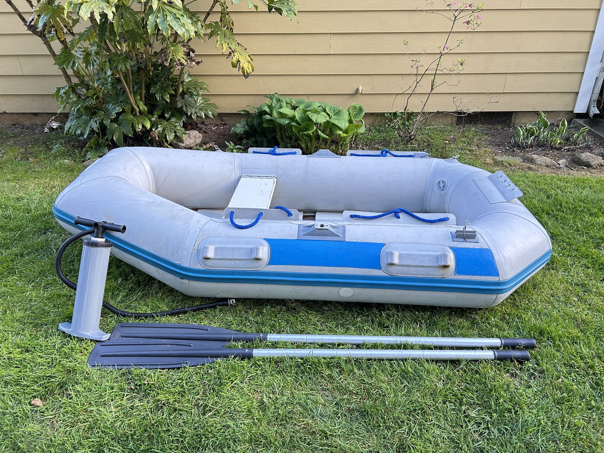 Inflatable Boat with Paddles and Air Pump