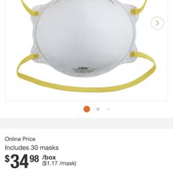 HDX Pack) N95 Disposable Respirator Box (30-