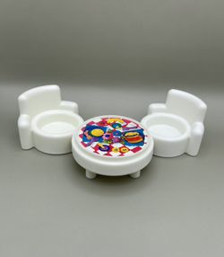 Fisher Price Little People - Sweet Sounds Home - Dining Table and Chairs Replacement Furniture
