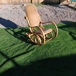 Thonet Style Boho Bentwood & Cane Rocking Chair