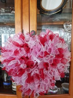 Heart Mesh and ribbon wreath