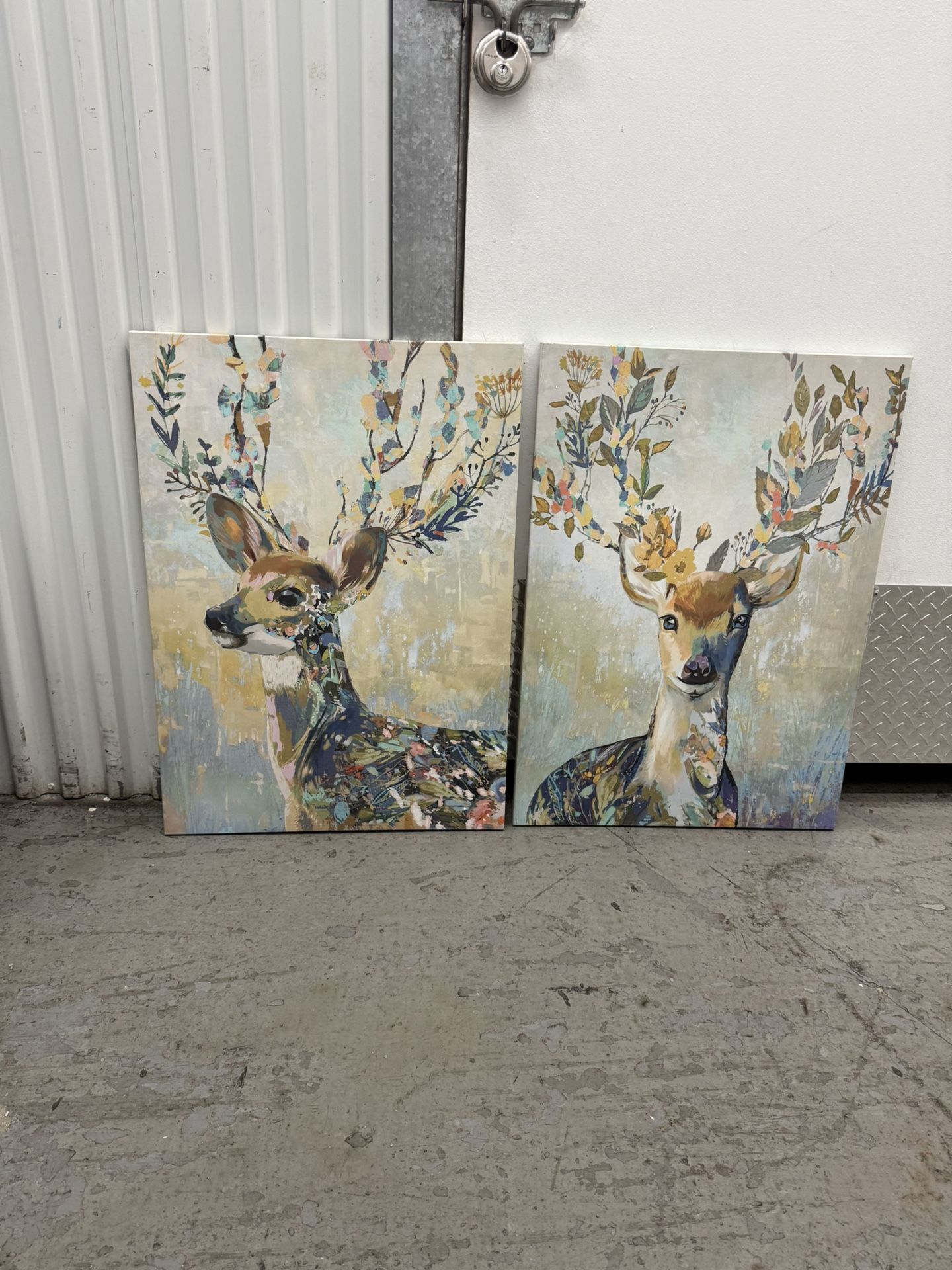 Pair Of Dear Paintings
