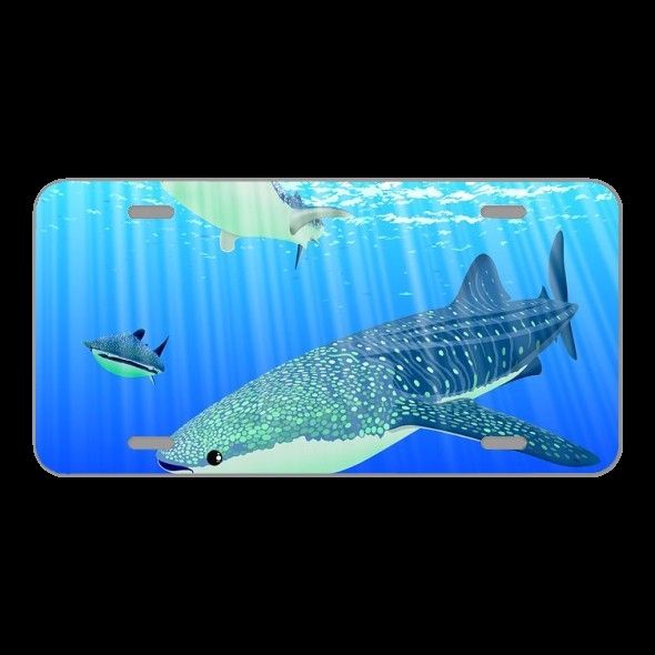 License Plate Novelty Car Front Sharks Underwater Sea Animal