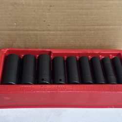 Snap-on Tools 9 pc 1/2" Drive 6-Point SAE Flank Drive® Deep Impact Socket Set (1/2-1")