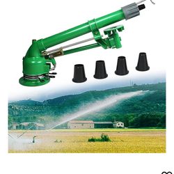Farm Sprinkler Sprinkler, 2 Inch Adjustable Farm Sprinklers for Large Areas, Irrigation Sprinkler with 4 Spare Nozzles, for Lawn and Garden Irrigation