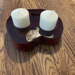 Wooden candle holder