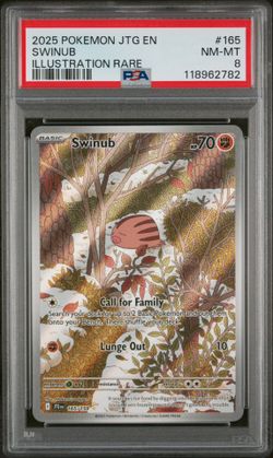 2025 Pokemon JTG EN-Journey Together Swinub #165 Illustration Rare  PSA 8