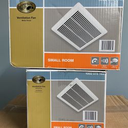 Two Hampton Bay White 70 CFM Bathroom Ventilation Fans 