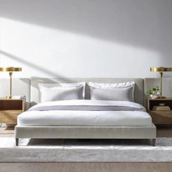 Zest Light Grey King Upholstered, In Light Grey