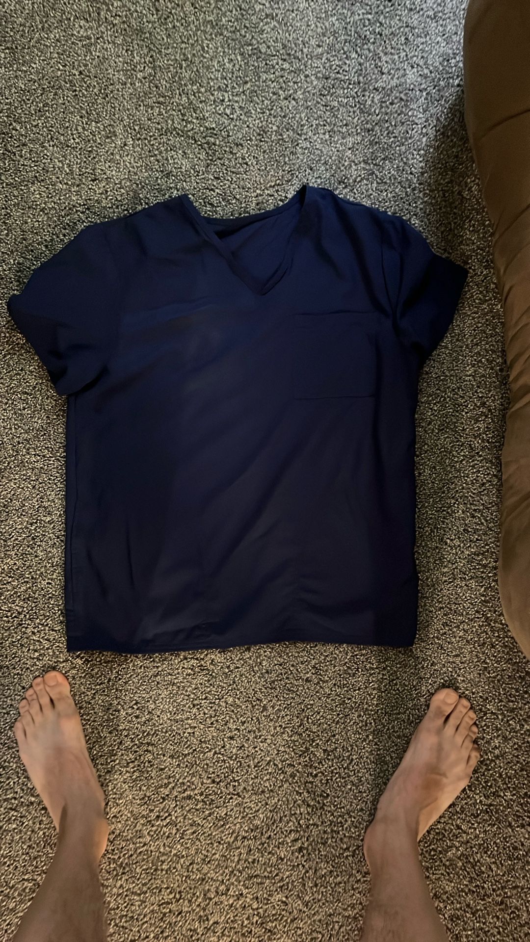 Blue Unisex Scrub Top