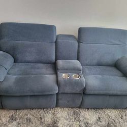 Blue Recliner Sofa