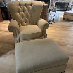 Wingback Chair With Ottoman