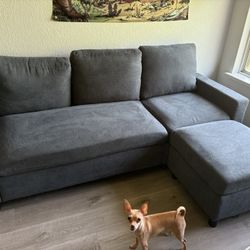 Grey Couch, 2 Cushion, 78” Length, 28” Height