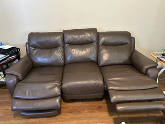 2 sofas all leather electric recliners