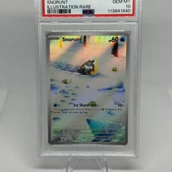 2023 Pokémon Snorunt 188/182 Holo Illustration Rare Card PSA 10