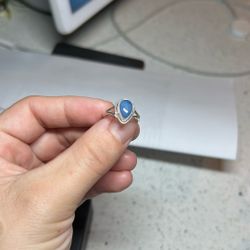 Size 4 Natural Blue Chalcedony Tear Drop Set In Sterling Silver 925