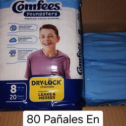 Comfees Youngsters Youth Diapers Size 8 (Incluye 80 Pañales)