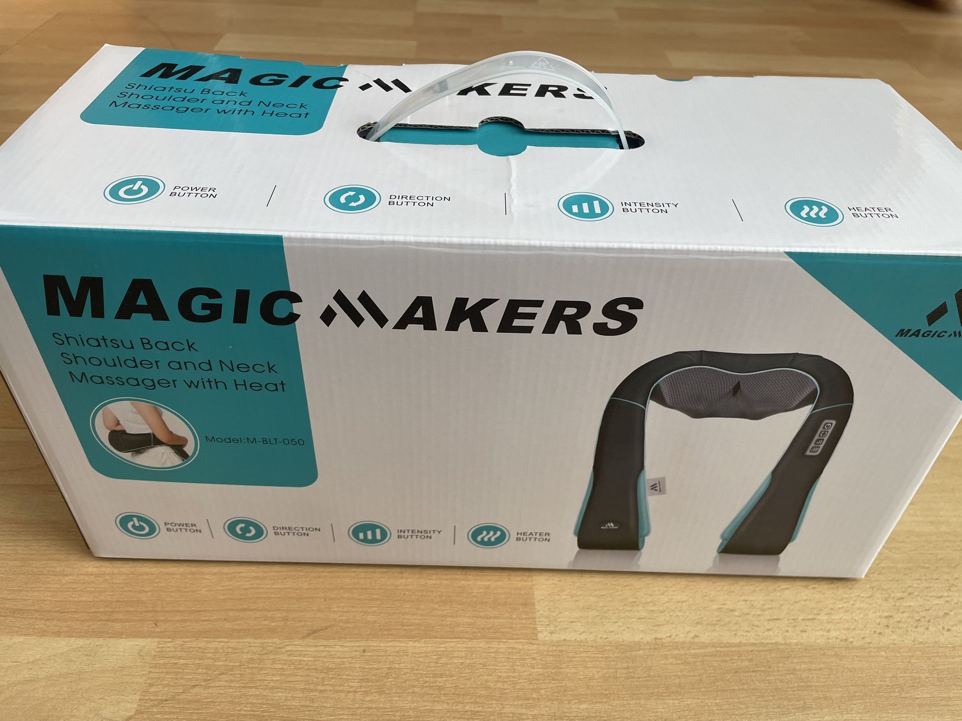 NEW MAGIC MAKERS SHIATSU BACK SHOULDER NECK MASSAGER WITH HEAT