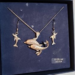 Sterling Silver Necklace And Earrings Set