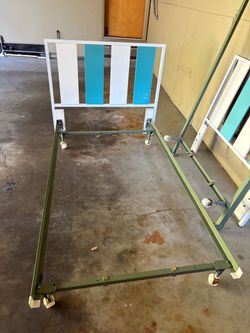 Turquoise mode century modern twin  bed frames