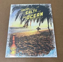 PACIFICO Cerveza GREAT WITH ANYTHING SALTY,TYE OCEAN FOR EXAMPLE” Tin•Metal PROMOTIONAL •ADVERTISEMENT Beer SIGN 👀 (please read description)