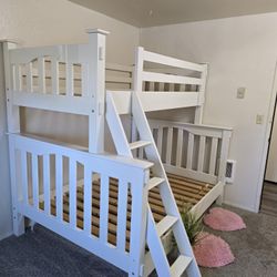 Pottery Barn Twin Over Queen White Bunkbed