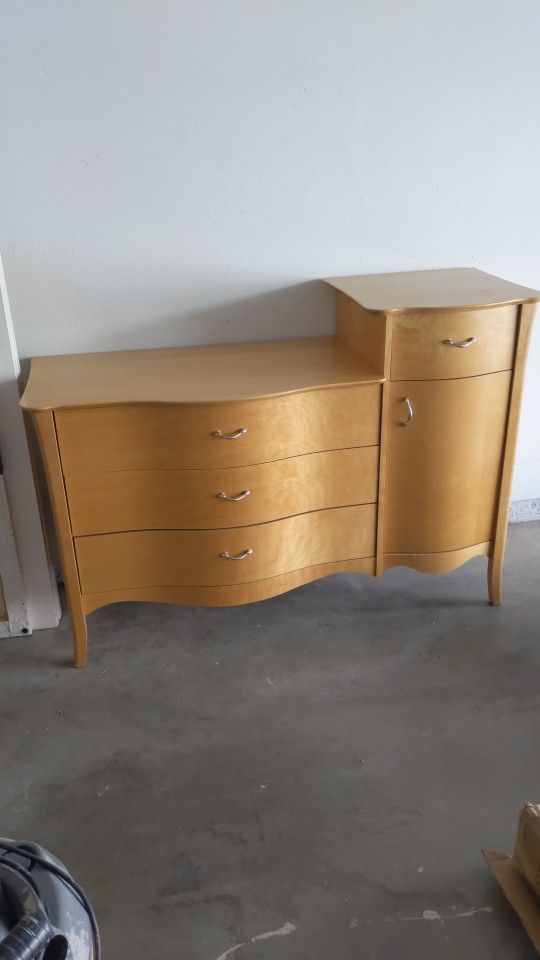 Unique 3-door dresser with attached cabinet