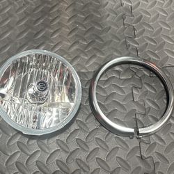 OEM Harley Davidson Headlight With Silver Trim