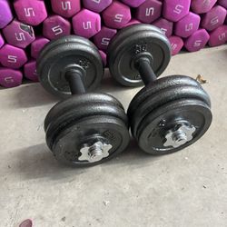 pair of 35lb adjustable dumbbells. 70lb in total $70