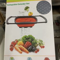 collapsible colander set! 3 pcs set in blue
