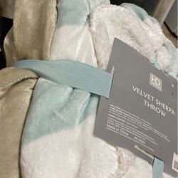 Velvet Sherpa Throw Blanket
