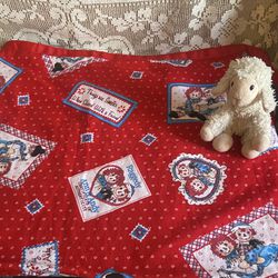 A Sweet, Very Adorable Light Flannel Baby Blanket - Hand Sewn