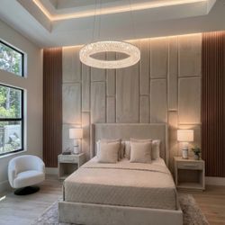 Custom Wall Panels - Modern Bedroom Accent Wall