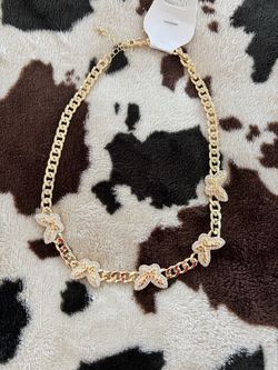 Gold plated Chain Necklace with Butterfly Charms
