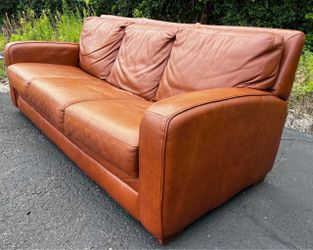 Leather Cognac Sofa - Delivery Available