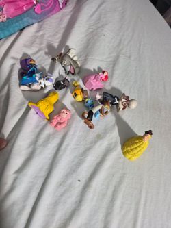 Disney and other little PVC characters. Twelve of them in total, $2 each