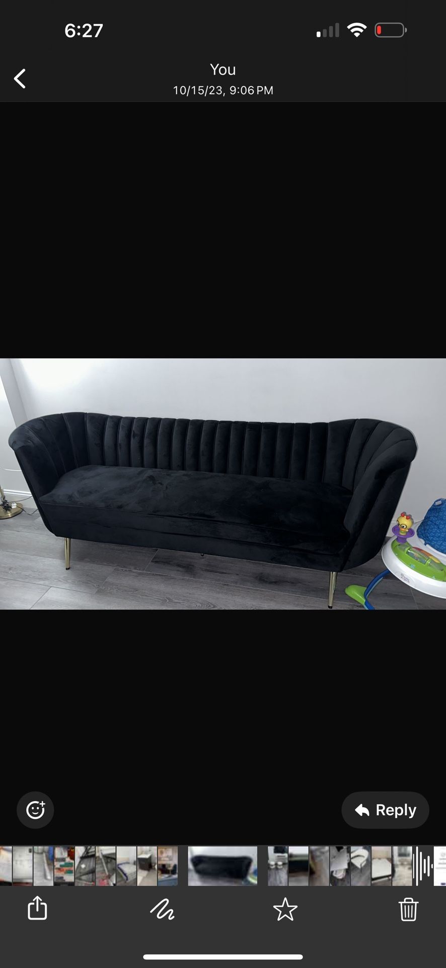 Black Couch, Pearl Style-
