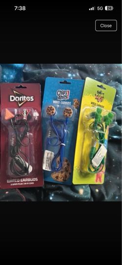 Doritos, Chips Ahoy, Sour Patch Kids Wired Earbuds Bundle