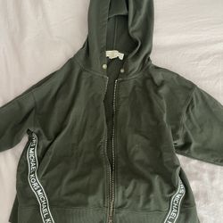 Michael Kors Zip Up Army Green Hoodie Without