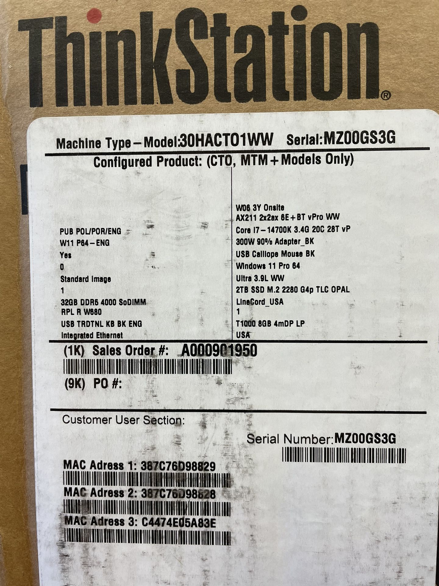 Lenovo ThinkStation P3 Ultra Small Form Factor Workstation - NIB