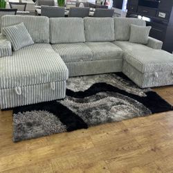 CORDUROY GREY COUCH ✅