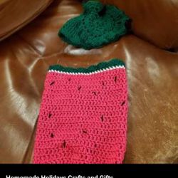 Watermelon Crochet Baby Snuggle Cocoon 