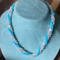 Vintage Turquoise & Pearl Necklace 