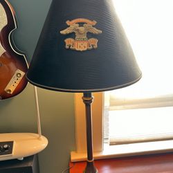 Black And Gold Reptile Print Lamp With Harley Emblem