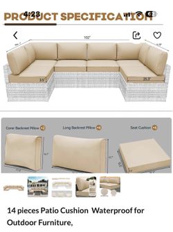 Outdoor Cushions 14 piece