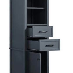 Home Decorators Collection Merryfield 20 in. W x 16 in. D x 65 in. H Gray Freestanding Linen Cabinet