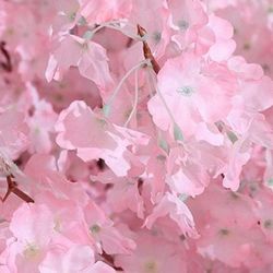 6-FT Pink Artificial Handmade Realistic Cherry Blossom Tree W/Wooden Fence, Artificial Turf, 6 Trunks, For Home Décor, Parties and Weddings