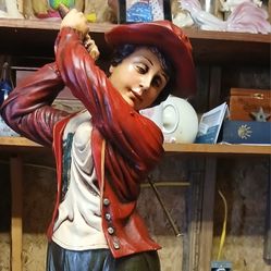 Vintage 28" Golfing Statue
