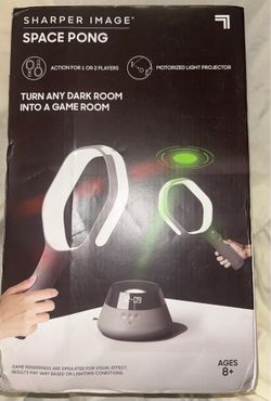 NEW - Sharper Image Space Pong Night Game, 1 -2 Players, Motor Light Projection