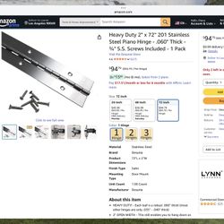 Piano Hinge - Heavy Duty - 72 inches in height 